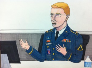 Bradley Manning, sketched by Clark Stoeckley of the Bradley Manning Support Netowrk